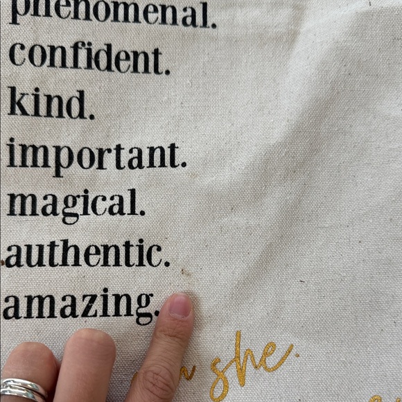 Inspirational Beige Tote Bag - Picture 3 of 4